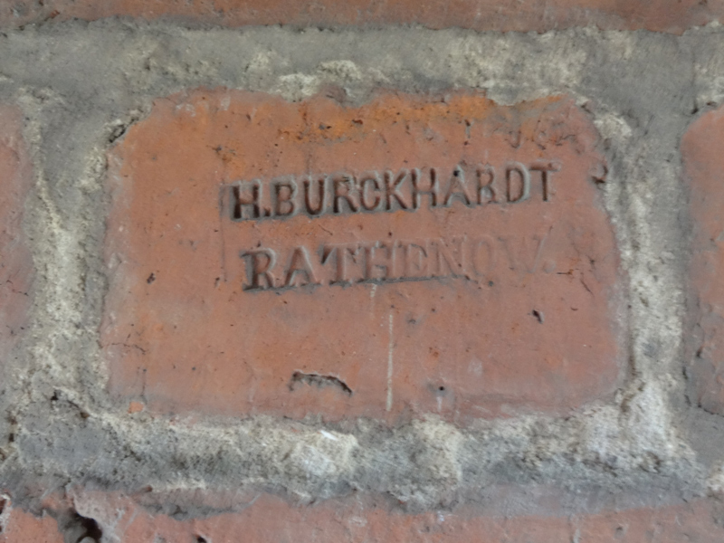 Backstein mit Stempel H.BURCKHARDT RATHENOW